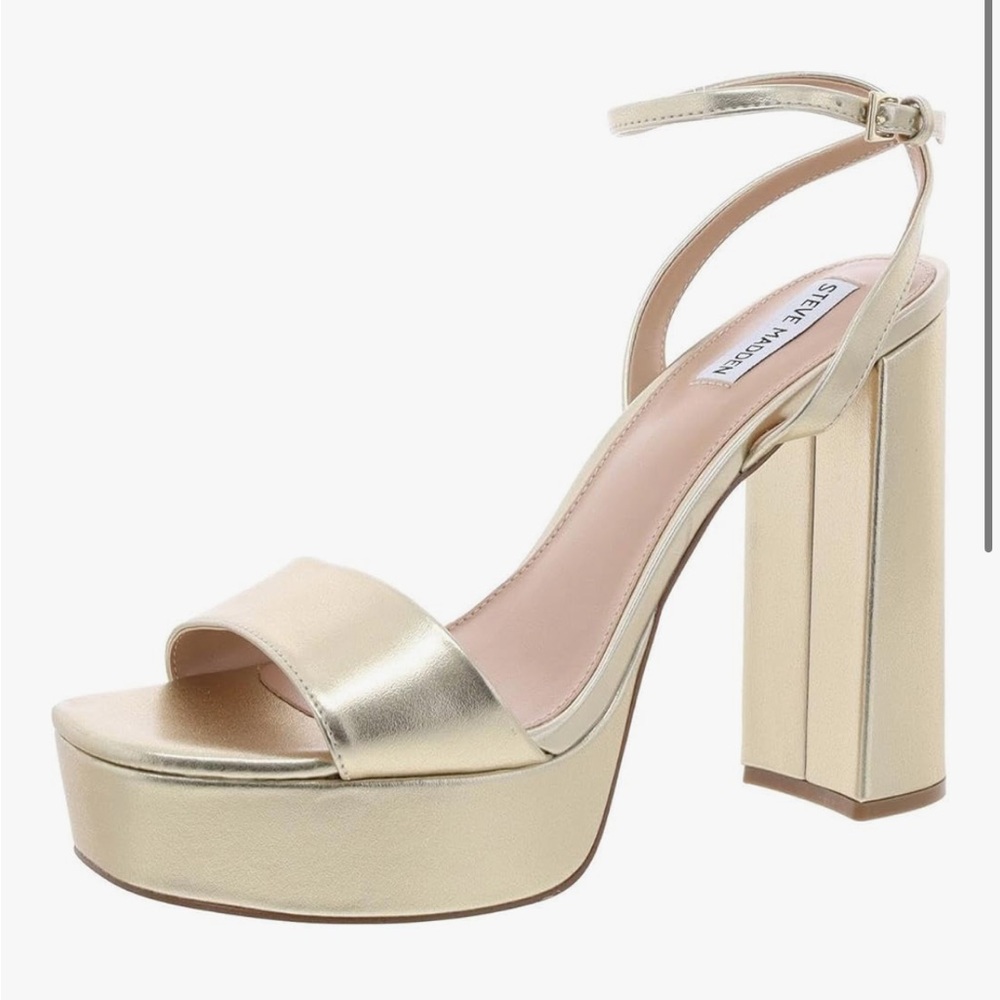 Steve Madden Lessa Gold Platform Sandals